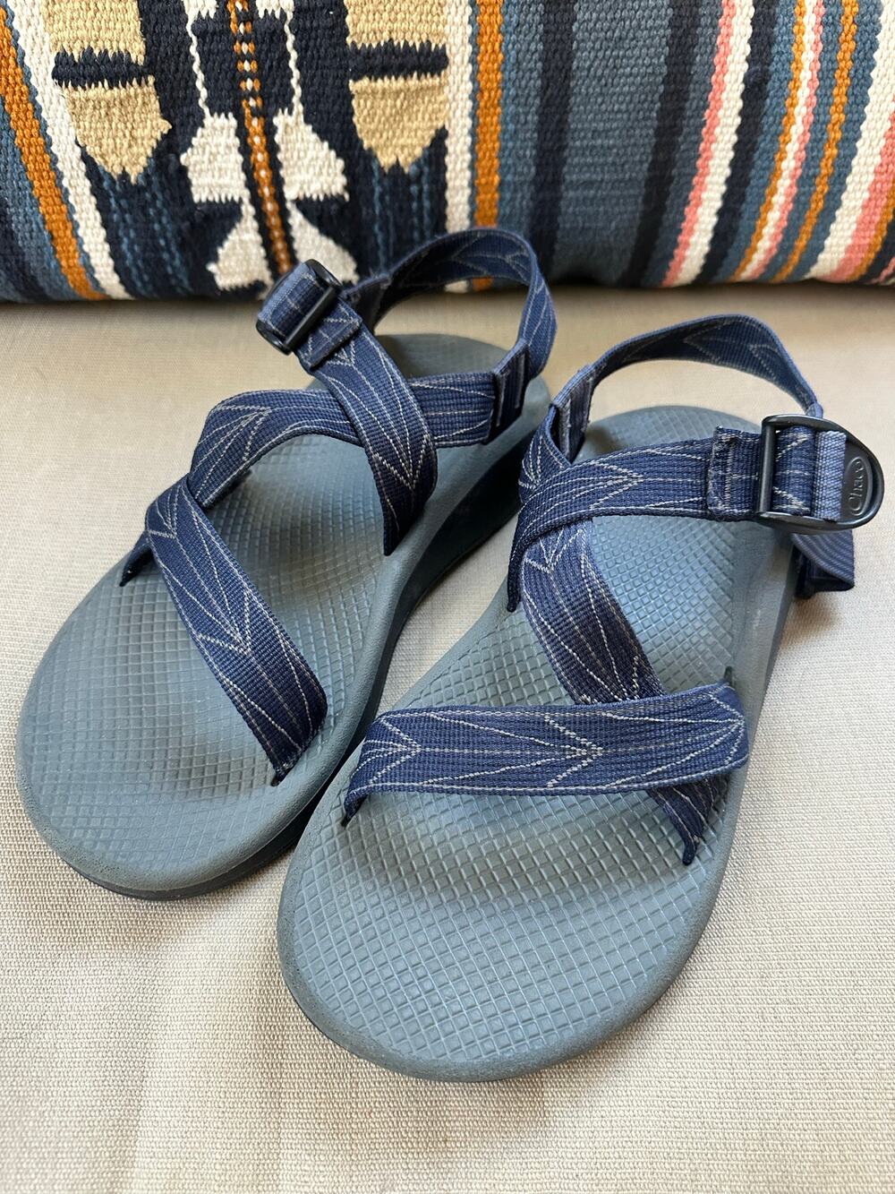 Chaco M’s Z1 Outdoor Sandals Navy Webbing Vibram Sole Size 8